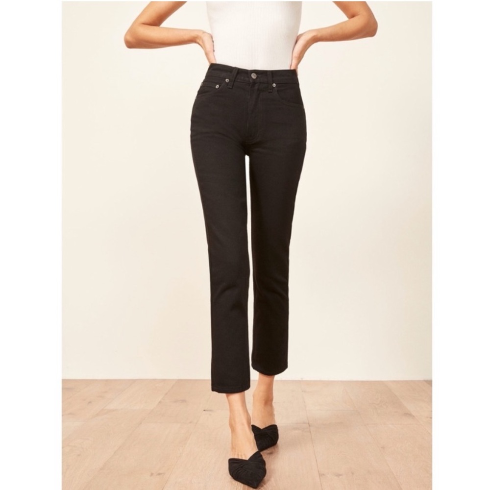 Reformation Julia Crop High Cigarette Jean Size 27 | High Waisted Black Pants
